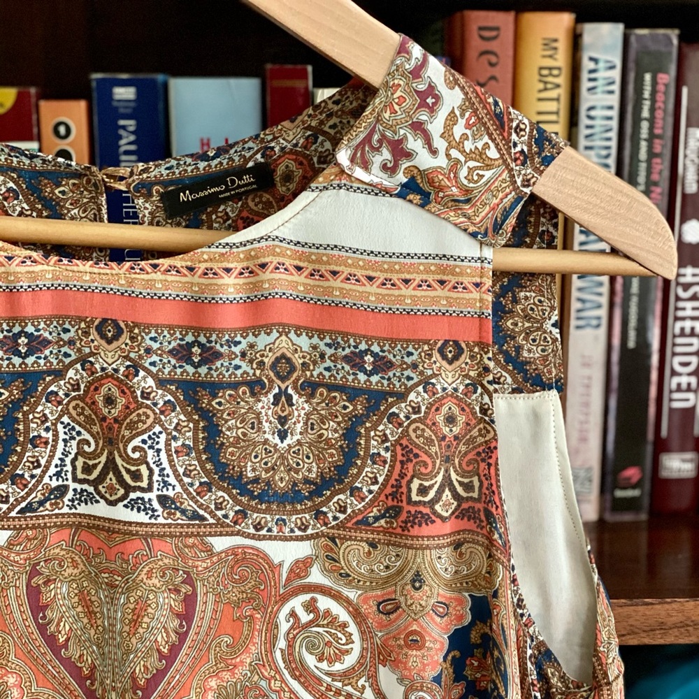 Button back silk shift dress